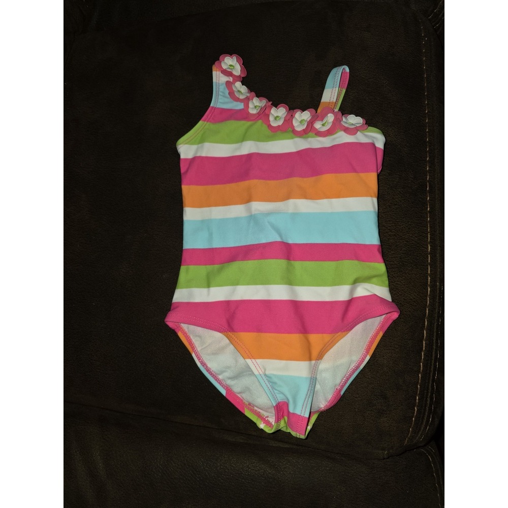 Gymboree growing flowers striped bathing swim‎ suit size 3